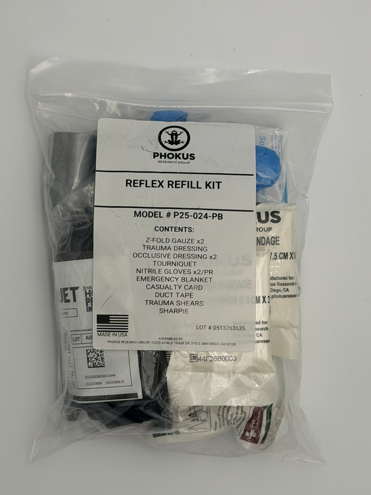 Phokus Research Group ReFlex™ IFAK Refill Kit – 10-Piece Trauma Refill | P25-024-PB